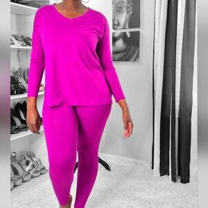 Light Plum V-Neck Set
